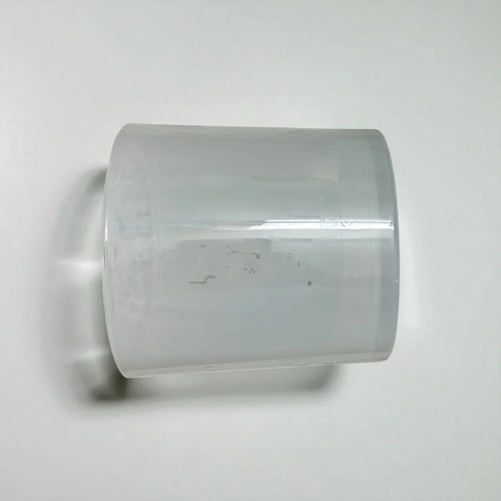 Frosted White Glass Jar With Wooden Lid
